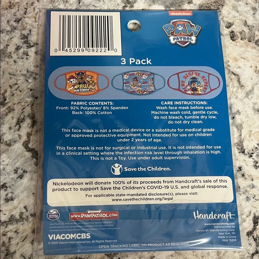 Paw Patrol Kids Face Masks - Vibrant Orange and Blue-pack of 3